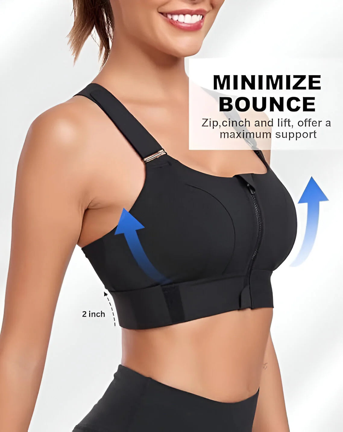 SheFit™ Highly Adjustable Sports Bra - Black