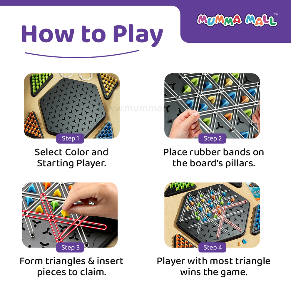 Triangle Brain booster game- 2-4 player game (UK IMPORTED) - Boost Cognitive Skills & Fun for Kids and adults
