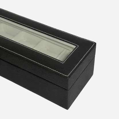 TimeNest™ Premium Leather 6-Slot Watch Holder Box  (Proudly Handcrafted in India)