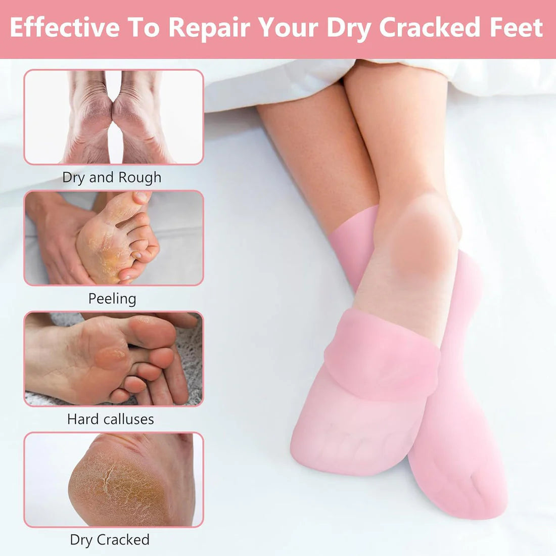 Home Spa Socks for dry and crack heels-Pedicure at home.