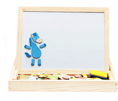 Brainbooster-Magnetic wooden & Puzzle drawing board (2 in 1)