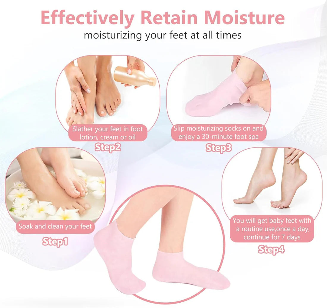 Home Spa Socks for dry and crack heels-Pedicure at home.
