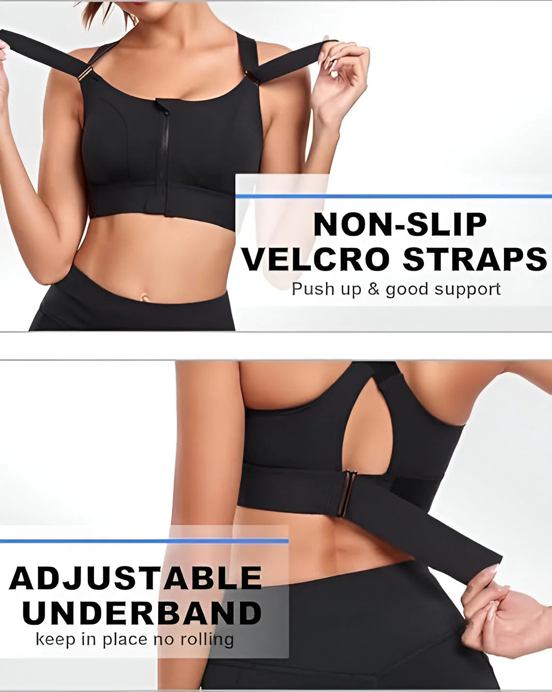 SheFit™ Highly Adjustable Sports Bra - Black