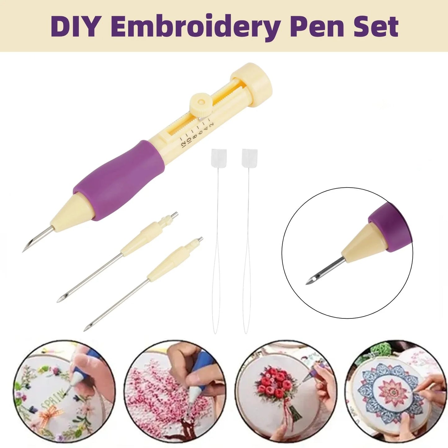DIY 3-Size Punch Needle Craft Set