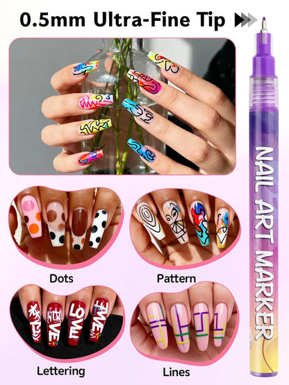 12 Colors Nail Art Pens Set
