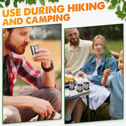 Stainless Steel Collapsible Folding Cup with Keychain