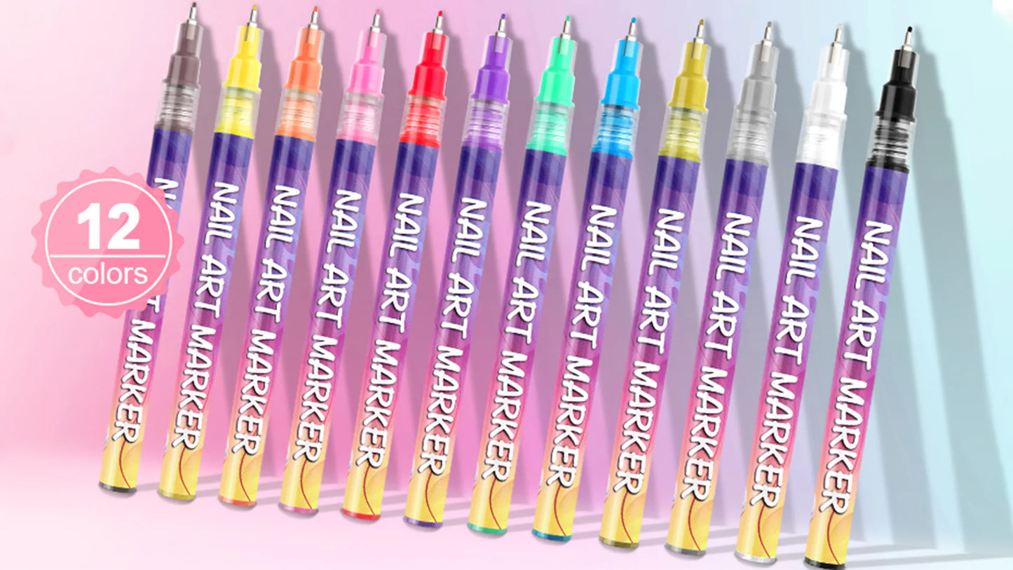 12 Colors Nail Art Pens Set