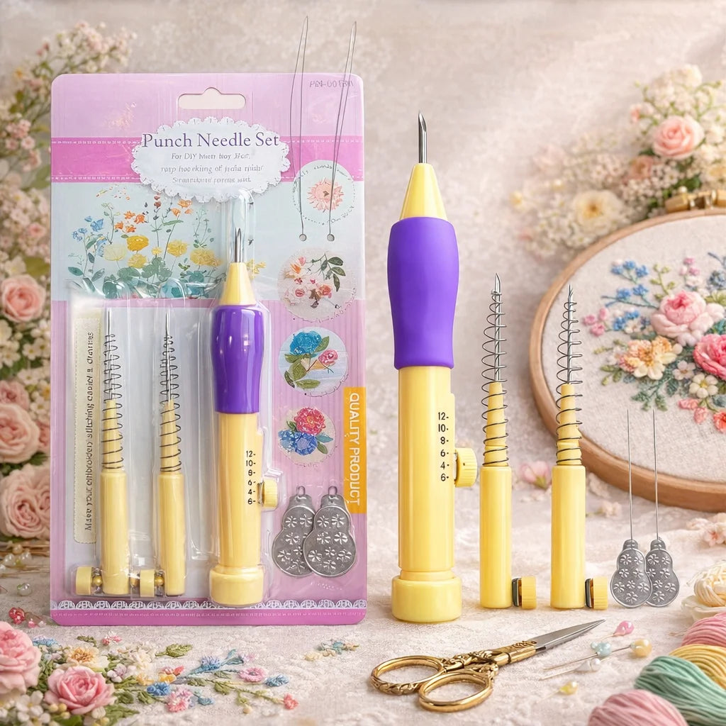 DIY 3-Size Punch Needle Craft Set