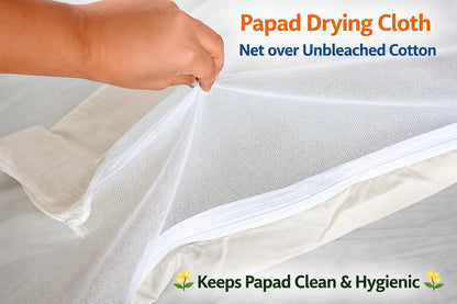 Cotton Drying Cover | Protects Food from Dust, Insects & Birds | Washable