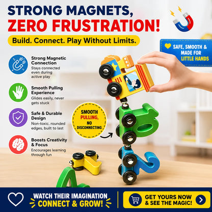 Educational Wooden Magnetic 1–10 Number Train – Learn Through Play