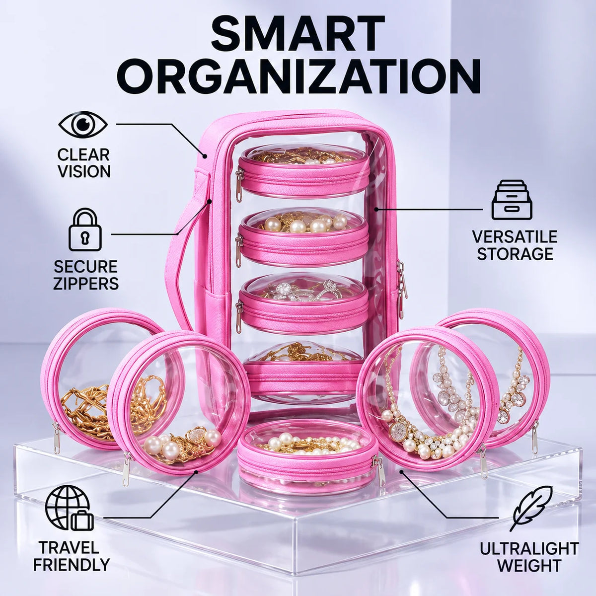 Jewlora™ – 6-Pouch Bangle & Jewellery Organizer Box