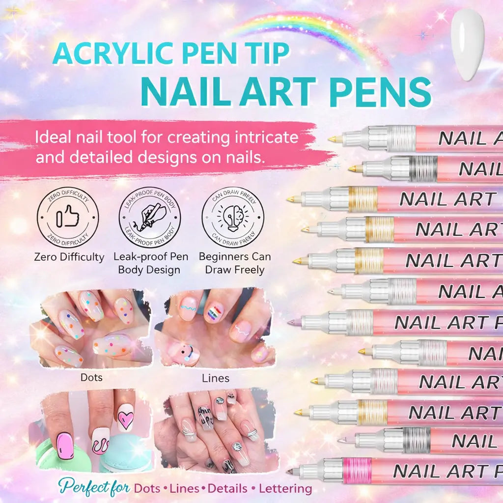 12 Colors Nail Art Pens Set