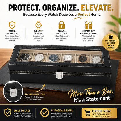 EliteTick™ Premium 6-Slot Watch & Bracelet Holder (Proudly Handcrafted in India)