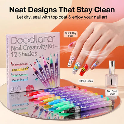 Doodlora™ Nail Creativity Kit – 12 Shades