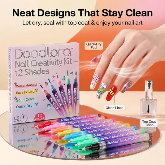 Doodlora™ Nail Creativity Kit – 12 Shades