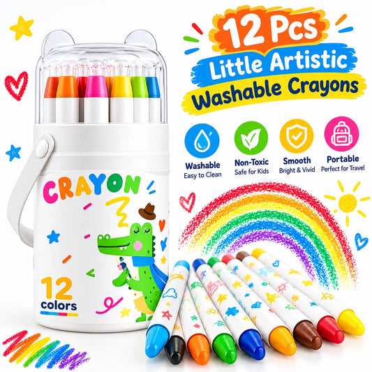 12 Pcs Little Artistic Washable Crayons