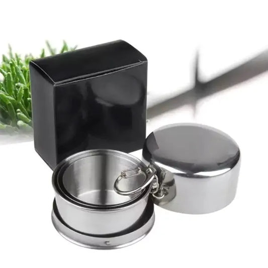 Stainless Steel Collapsible Folding Cup with Keychain