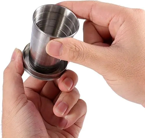 Stainless Steel Collapsible Folding Cup with Keychain