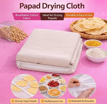 Cotton Drying Cover | Protects Food from Dust, Insects & Birds | Washable