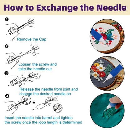 DIY 3-Size Punch Needle Craft Set
