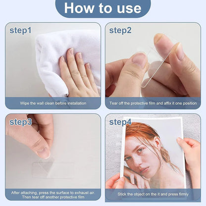 Reusable Waterproof Double Sided Adhesive Stickers (Set of 4) (60 Pcs In each Set)