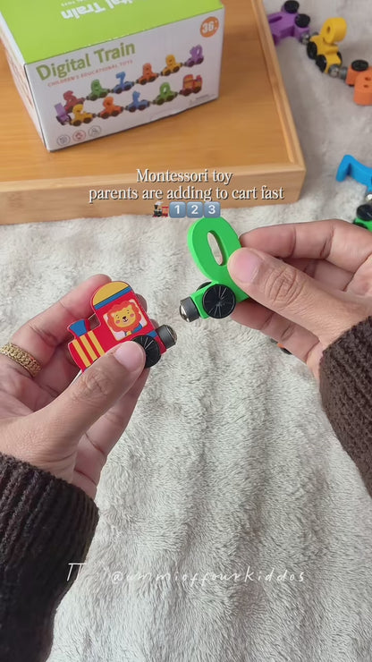 Educational Wooden Magnetic 1–10 Number Train – Learn Through Play